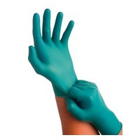 Ansell Edmont 92-600-6.5 Ansell Size 6 1/2 Teal 9.5\" Touch N Tuff 4 mil Nitrile Ambidextrous Powder-Free Disposable Gloves With